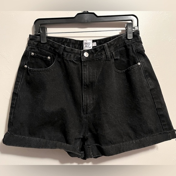 Princess Poly Black Denim Shorts - Picture 1 of 9